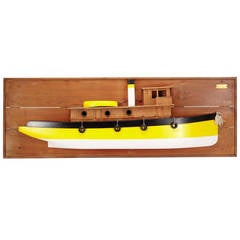 Vintage Tugboat Half Hull Ship Model