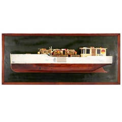 Vintage Half Hull Model Ship
