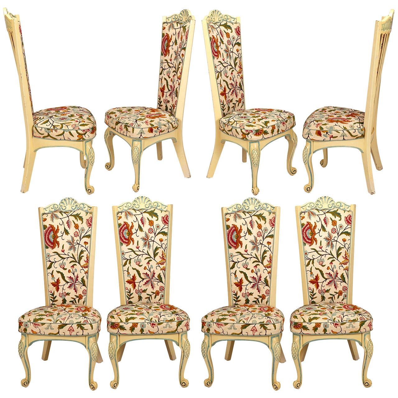 Set of Eight, 20th Century Hollywood Regency Chairs