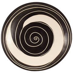 Stoneware Charger in Black and White by Ken Edwards