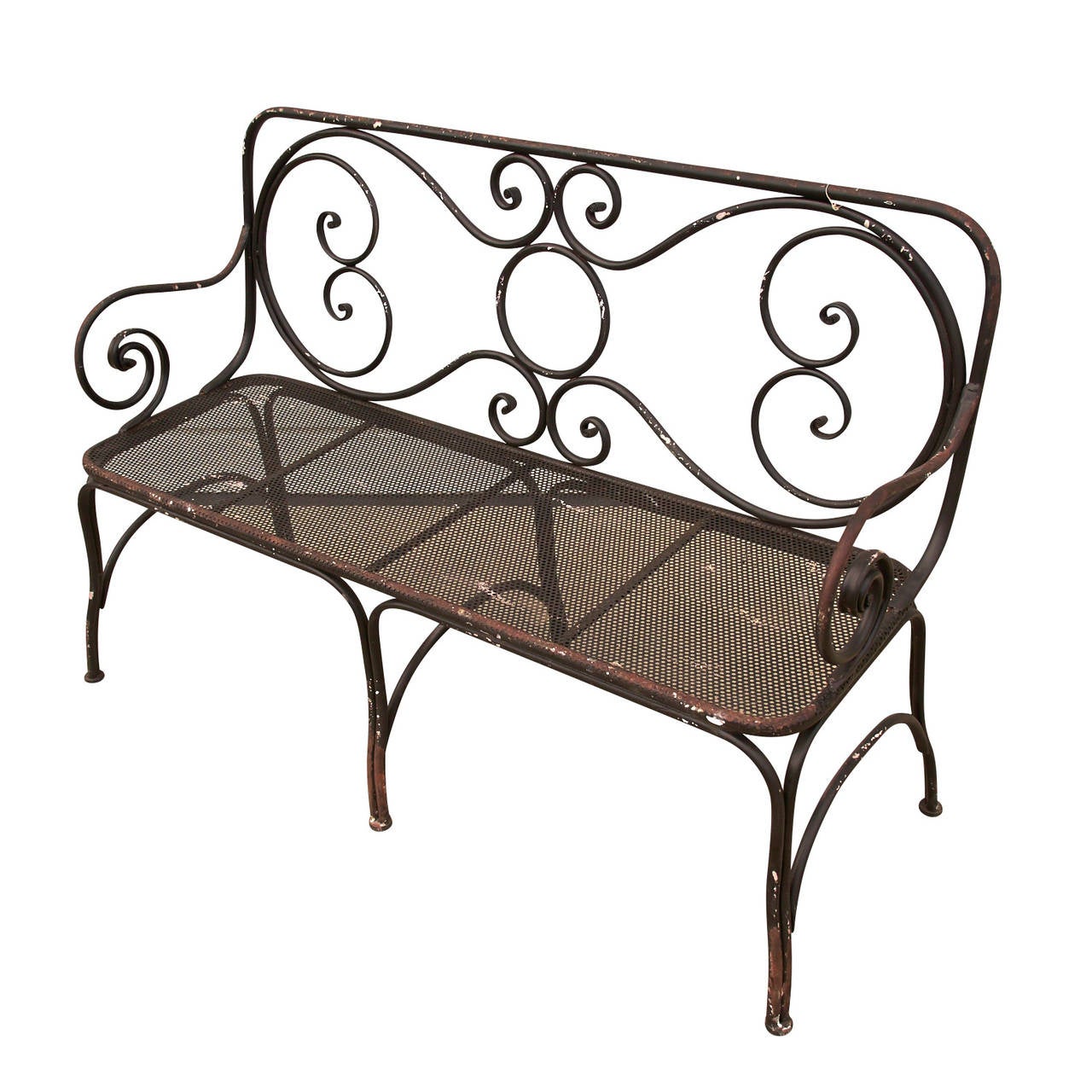 French Early 20th Century Iron Bench