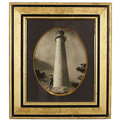 Gold and Black Frame with Lighthouse Photo