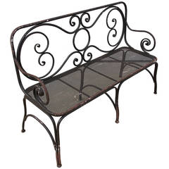 Antique Early 20th Century Iron Bench