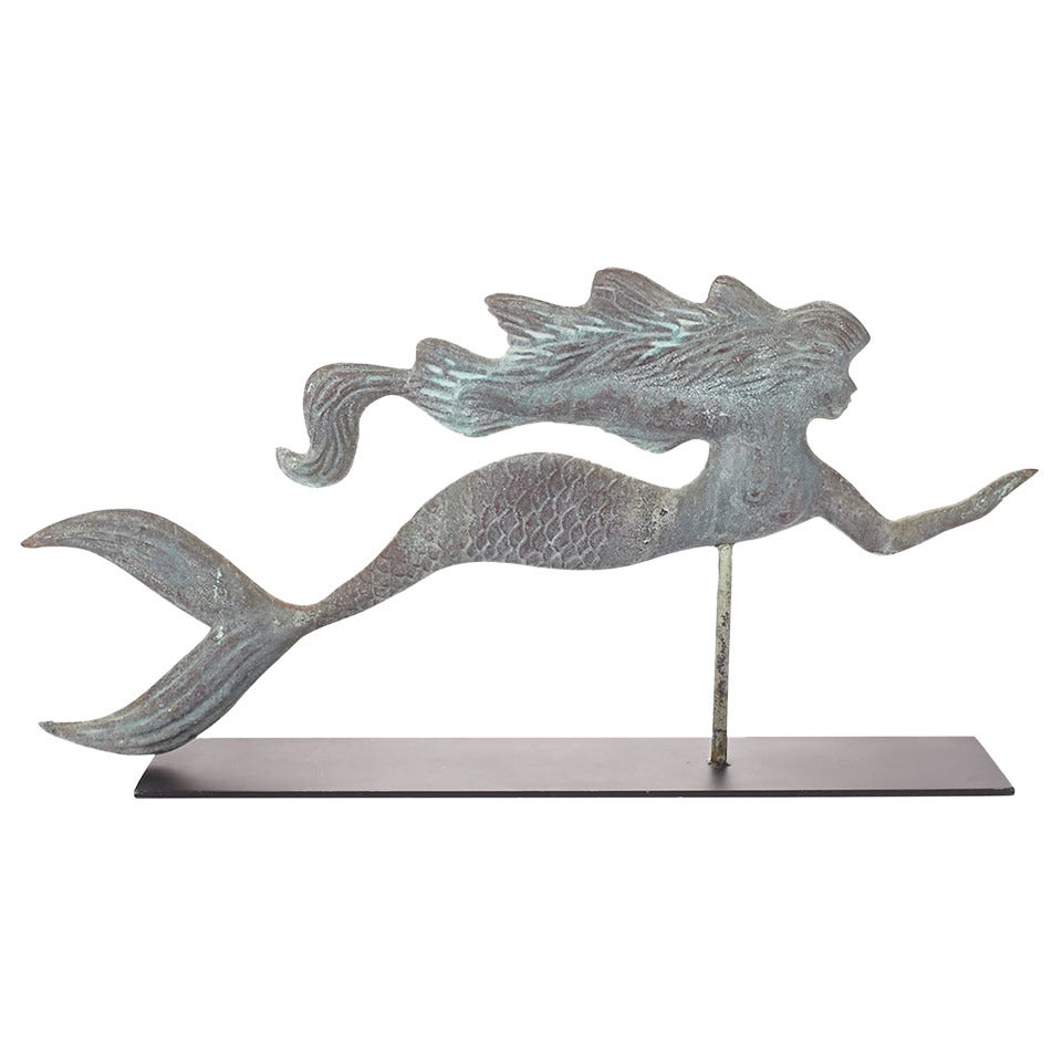 Early 20th Century Copper Mermaid Weathervane at 1stDibs