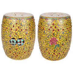 Pair of Colorful Garden Seats