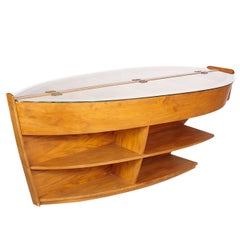 Wooden Library Storage Case Boat Table