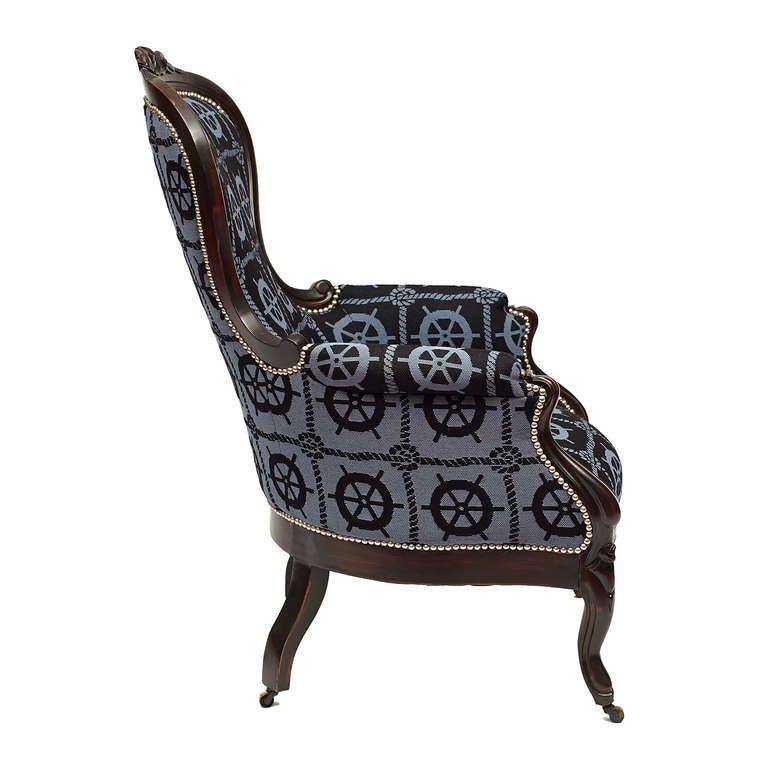 19th c. Victorian Captain's Lounge Chair 1