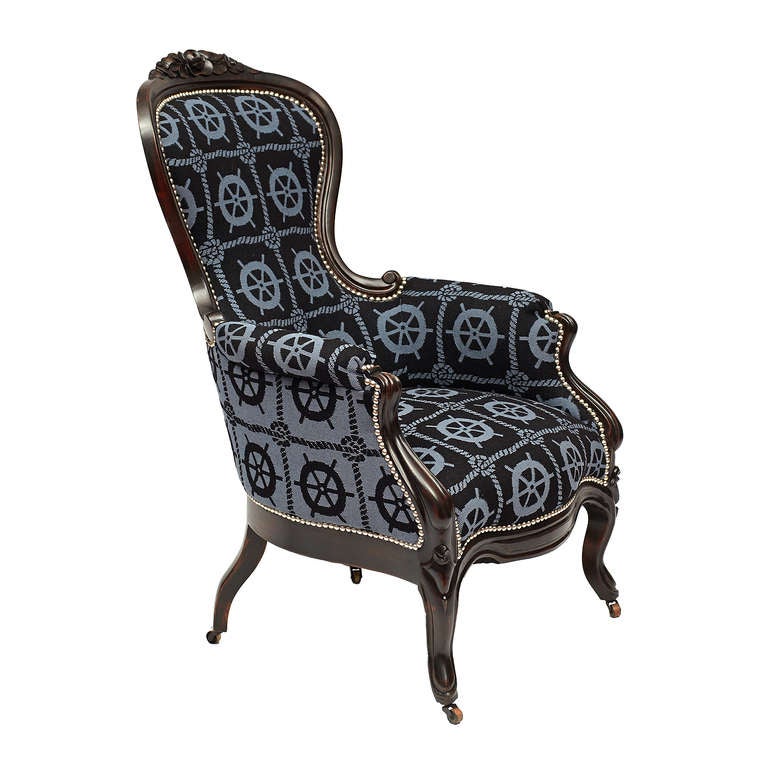 19th c. Victorian Captain's Lounge Chair 2