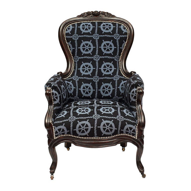 19th c. Victorian Captain's Lounge Chair 3