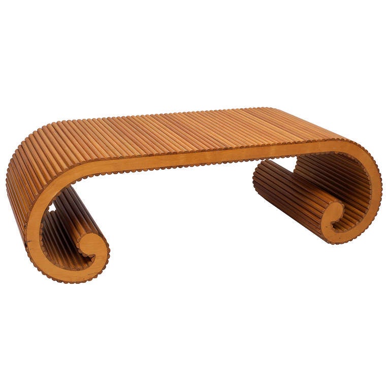 Rattan Scroll Coffee Table
