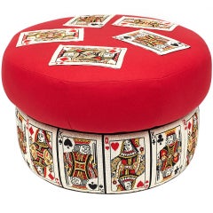 Round Playing Card Ottoman