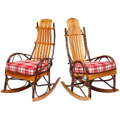 Pair of Adirondack Rocking Chairs