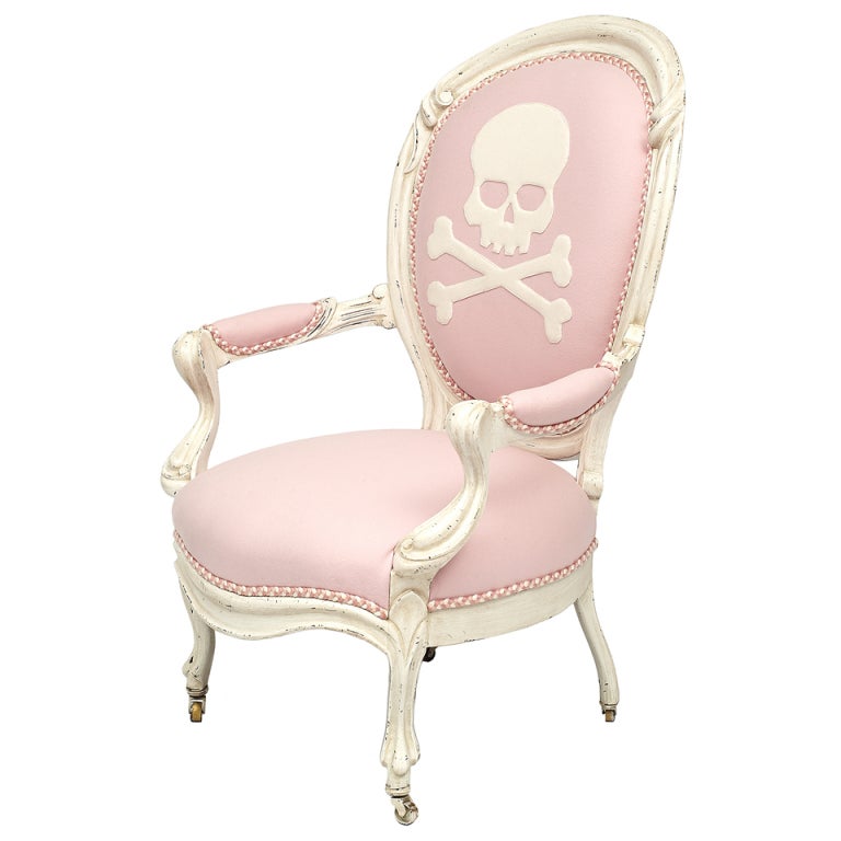 19th c. Victorian Balloon Back Skull Chair