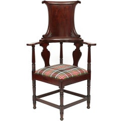 19th c. English Mahogany Corner Chair