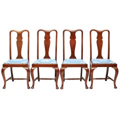 Set of Four Queen Anne Style Side Chairs