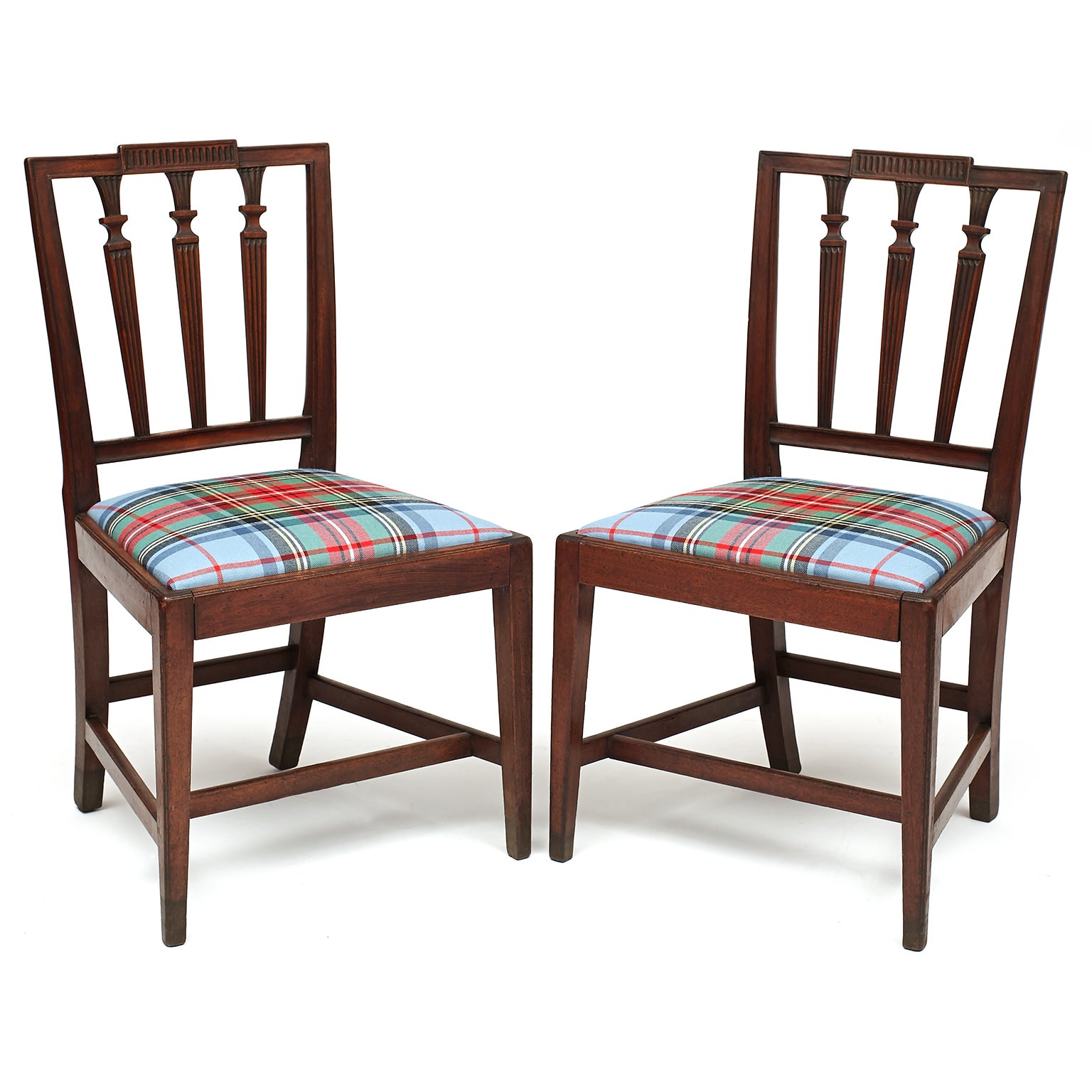 Pair of American Walnut Federal Side Chairs For Sale
