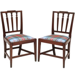 Antique Pair of American Walnut Federal Side Chairs