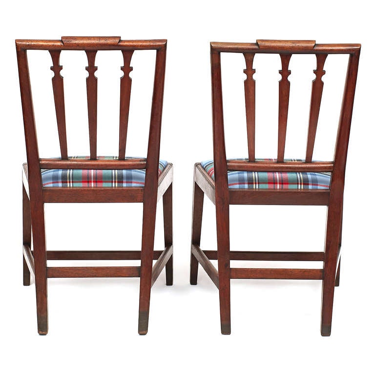 Pair of American Walnut Federal Side Chairs For Sale 1