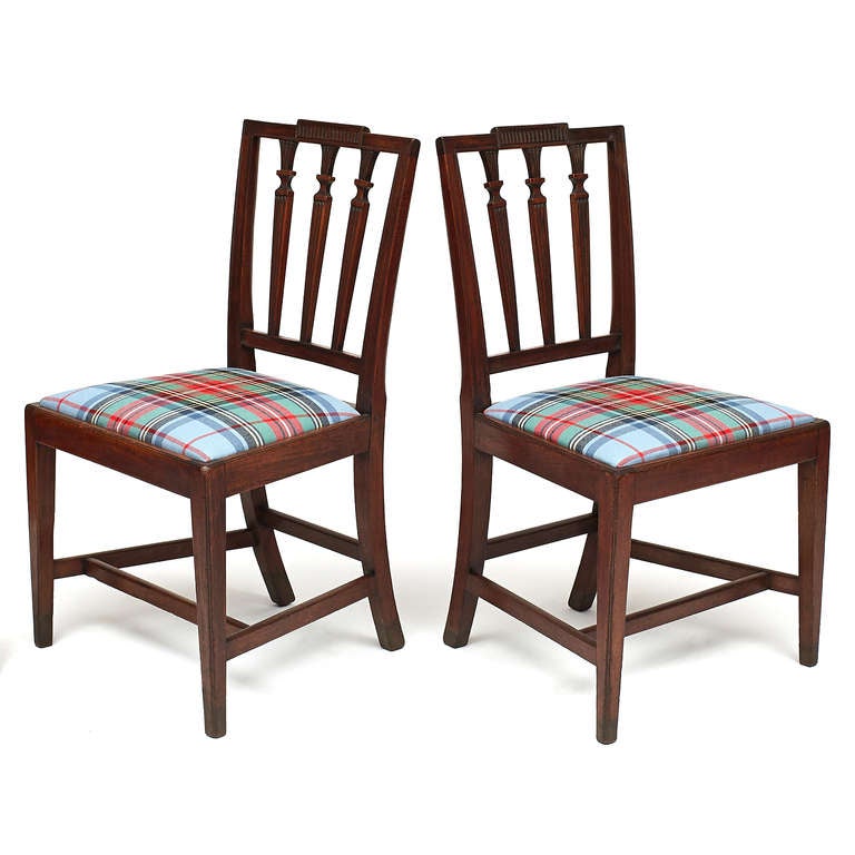 Pair of American Walnut Federal Side Chairs For Sale 4