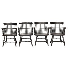 Antique Set of Four American Captain's Chairs