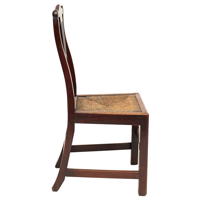 English Elm Rush Seat Side Chair at 1stdibs