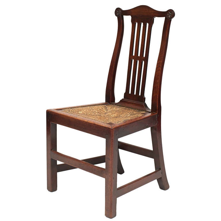English Elm Rush Seat Side Chair at 1stdibs