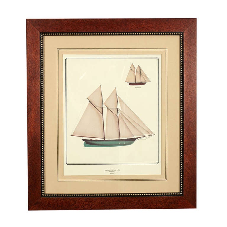 20th Century Set of Four Framed Yacht Prints