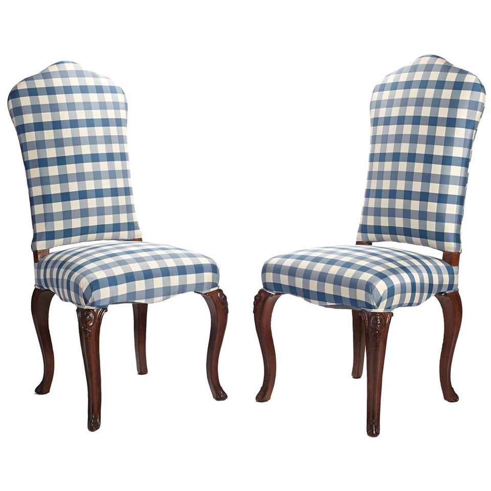 Pair of 19th Century English "Queen Anne" Style Chairs