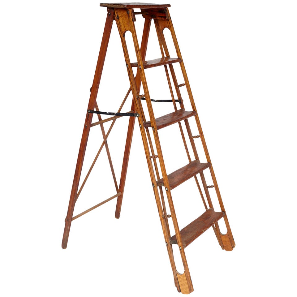 Vintage Four Step Wooden Ladder