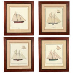 Set of Four Framed Yacht Prints
