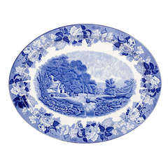 Blue and White Serving Platter by Wood & Sons