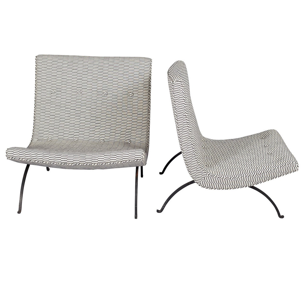 Pair of Milo Baughman Scoop Chairs