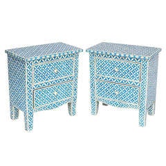 Turquoise Bone Inlay Side Tables
