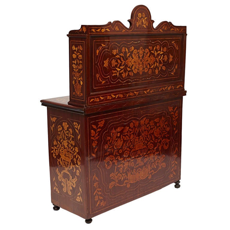 19th-Century Dutch Marquetry Secretary In Good Condition In New York City, NY