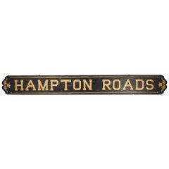 Vintage  “Hampton Roads” Wood Sign