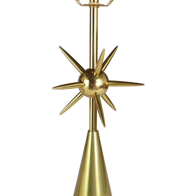 American Pair of Laurel Brass Sputnik Table Lamps
