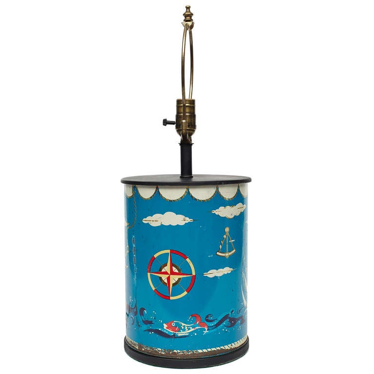 American English Tin Novelty Canister Lamp
