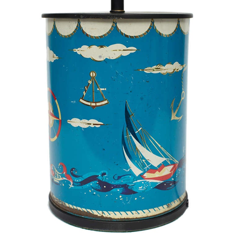 20th Century English Tin Novelty Canister Lamp