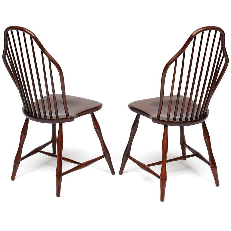 Set of Four Late 19th c. Pinched Sack-Back Windsor Chairs In Excellent Condition In New York City, NY