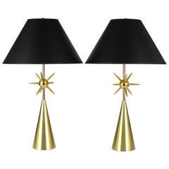 Pair of Laurel Brass Sputnik Table Lamps