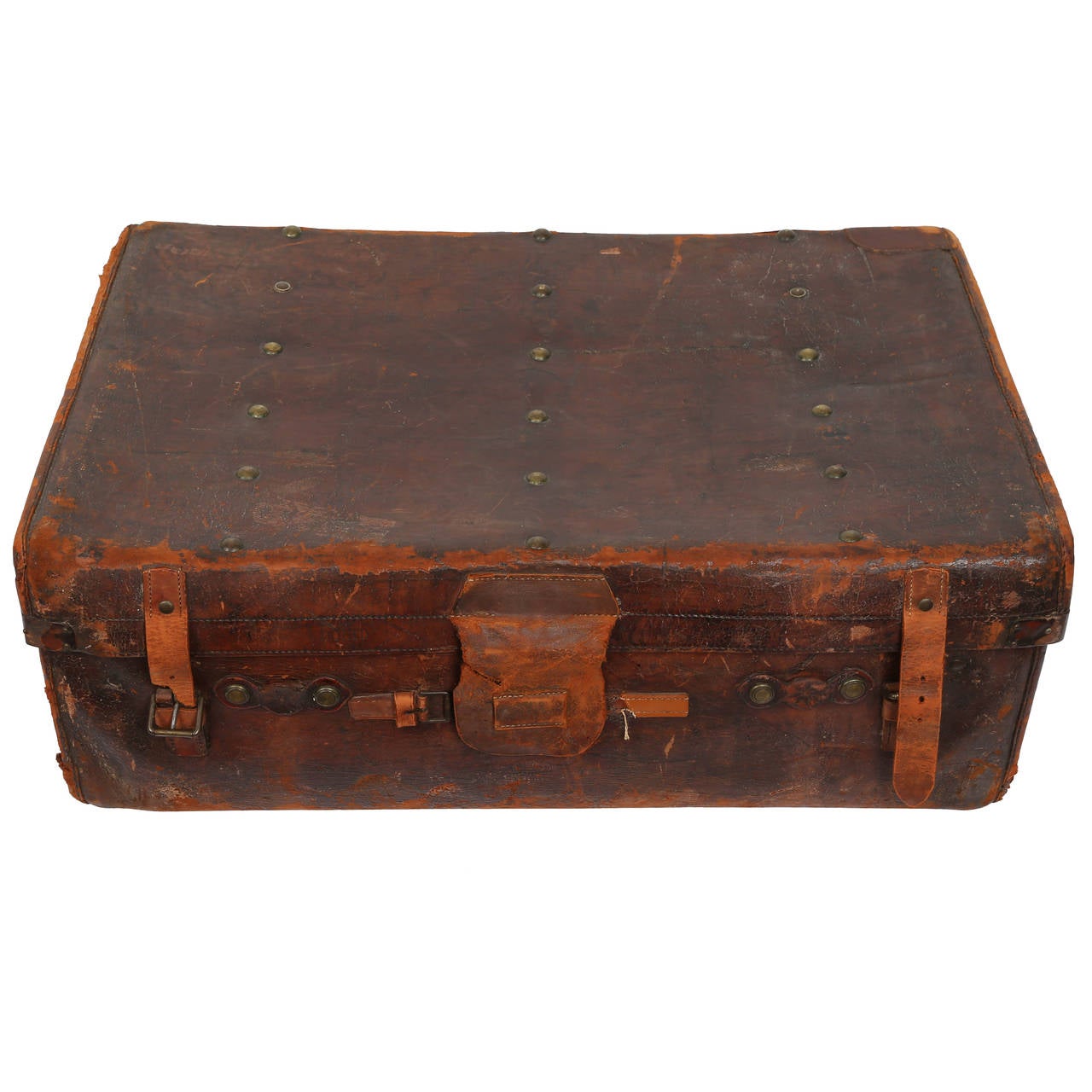 Vintage Leather Trunk For Sale at 1stdibs