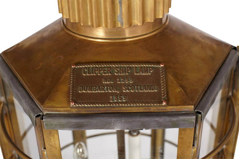 1869 Klipperschiff Lampe Nr. 1255 Dumbarton, Schottland.