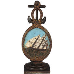 Antique Cast Iron Clipper Ship Doorstop