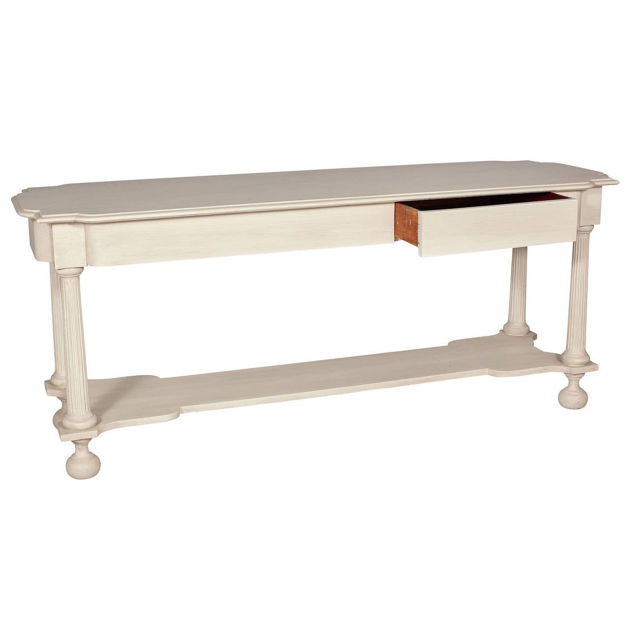 White Sofa Table with Lower Shelf