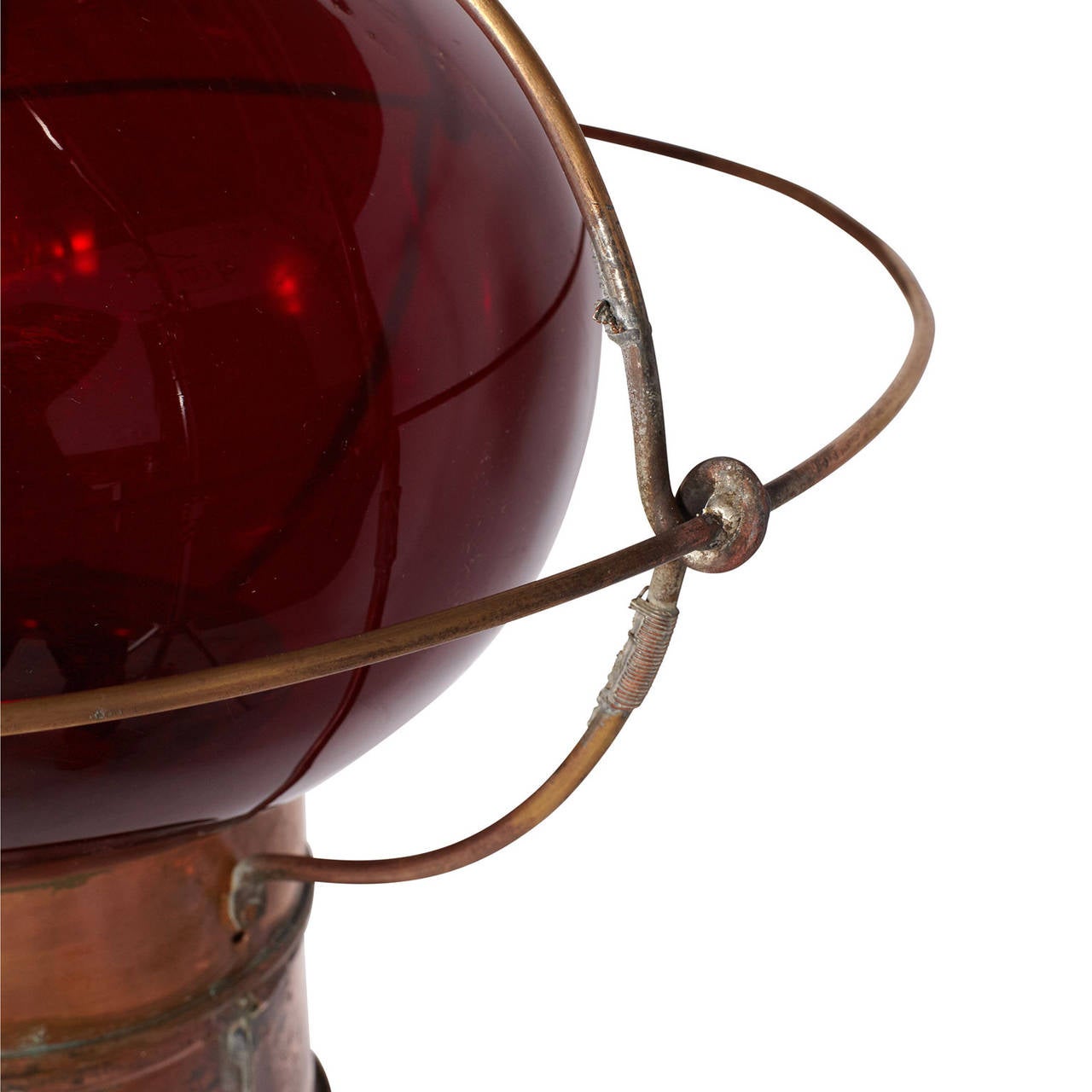 American Copper and Red Glass Ship's Lantern