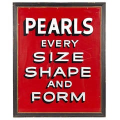 Vintage "Pearls" Sign