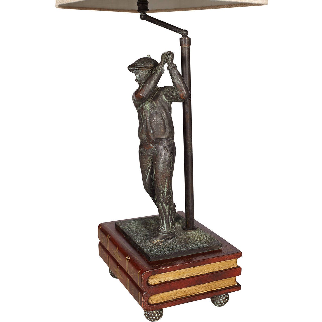 Maitland Smith Bronze Golfer Lamp In Excellent Condition In New York City, NY