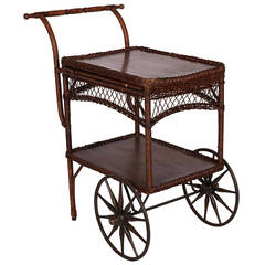Antique Haywood Wakefield Tea Cart