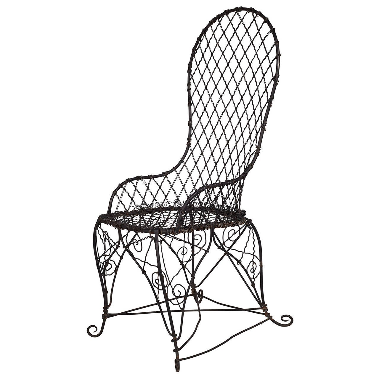 black wire chairs