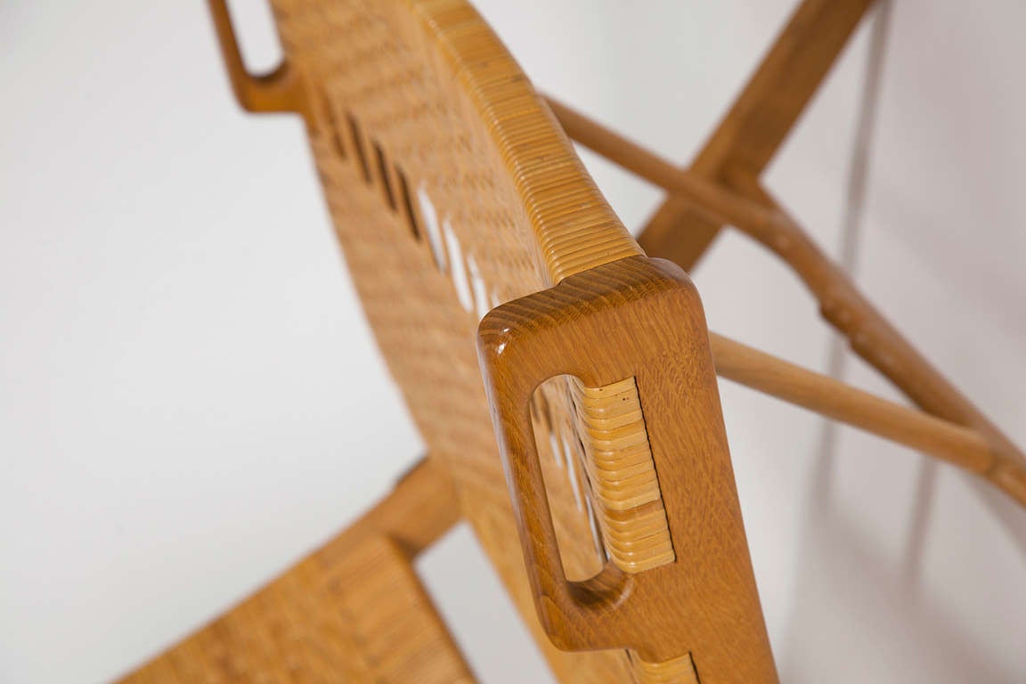 Scandinavian Modern Hans J. Wegner Folding Chair with wall fixture